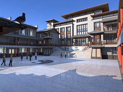 中式中古古建 古建 中式建筑 寺庙 小镇