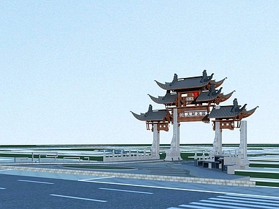中式牌楼牌坊 牌坊 景墙牌坊