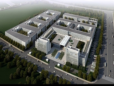 现代其他办公空间 现代厂房 多层办公楼 办公园区