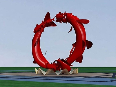 现代景观雕塑 城市小品 鱼雕塑