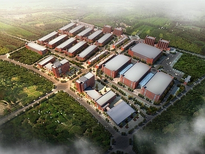 现代厂房 厂区规划 工厂 厂房