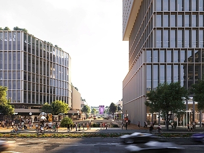 现代街道外景 商业街外景 商业街