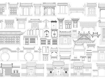 其他古建筑 古建筑 中式门头 施工图