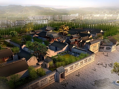 中式古建 寺庙 祠堂 中式古建公园