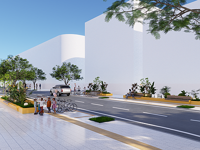 现代新中式景观座椅 城市人行道座椅 城市人行道家具 城市街道设计 街道小品设计 景观座椅