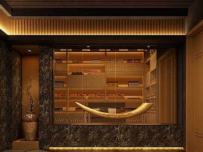 现代新中式烟酒店 现代烟酒店 雪茄吧 雪茄 象牙