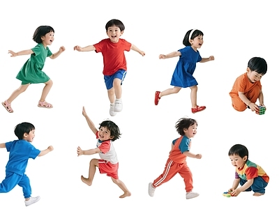 多人 2D跑步小孩 玩耍小孩 多人运动 小孩