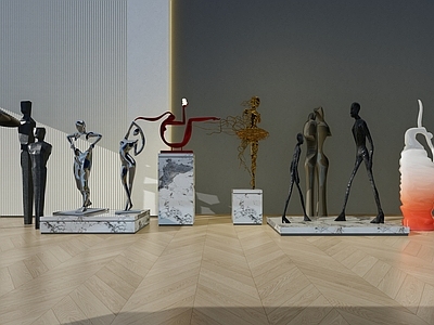 现代艺术装置 人物雕塑 艺术雕塑 抽象人物雕塑 人物摆件