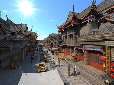 中式中古古建 古建 小镇 中式建筑 古镇 江南