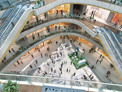 现代其他商业空间 商业 商场 商铺 电梯 商业大堂