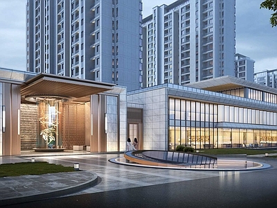 现代售楼处建筑 现代底商 现代售楼处 现代配套