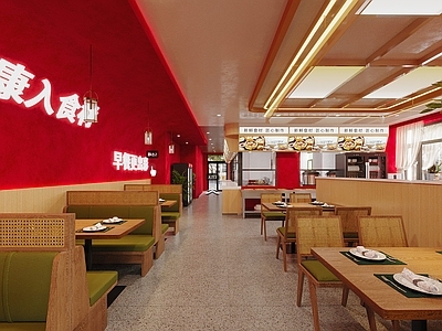 现代轻奢自助餐厅 早餐店 包子铺 堂食 自助餐 施工图