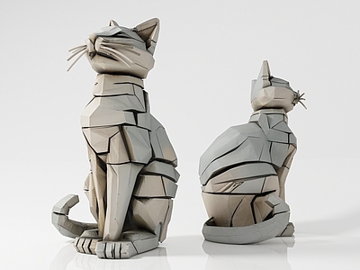 家禽类动物 猫 猫咪 宠物猫 雕塑雕刻艺术雕塑 抽象摆件手版道具 展览展示艺术品 工艺品 游戏道具