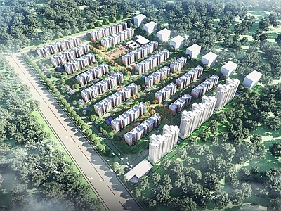 现代鸟瞰规划 居住区整体规划设 安置房整体规划 居住区鸟瞰 安置房鸟瞰 保租房鸟瞰