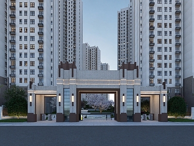 欧式售楼处建筑 欧式大门