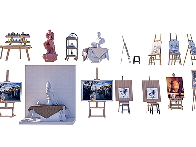 画具 画架画板静物台 画室画具用品 石膏雕像 水彩颜料置物架
