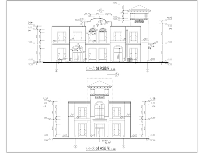 欧式其他商业建筑 二层欧式风格商业 施工图