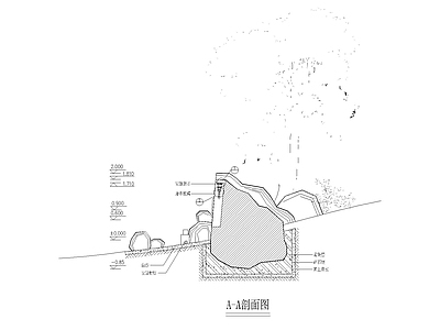 景观节点 景石组景 公园组景 施工图