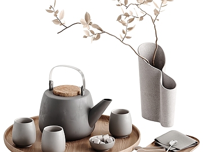 茶具 茶壶 茶杯 茶盘 花瓶花艺 干枝
