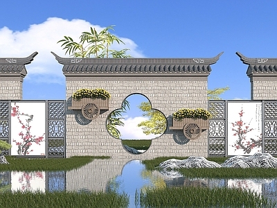 现代古建景墙