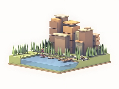 现代其他景观 小场景地形沙盘