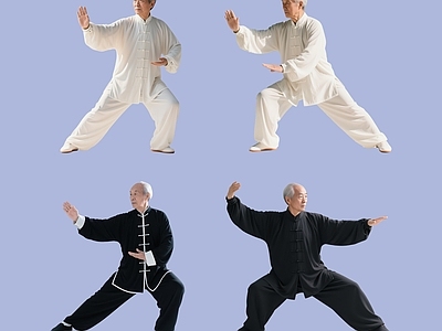 多人 老人 人 打太极人