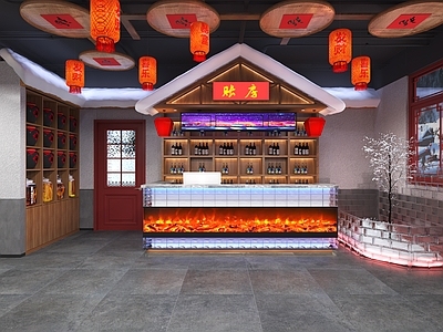 现代其他餐饮空间 东北雪乡 铁锅炖 特色餐厅