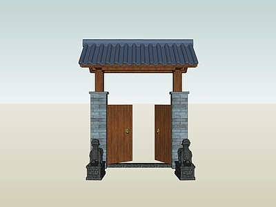 新中式入口大门 民居院门