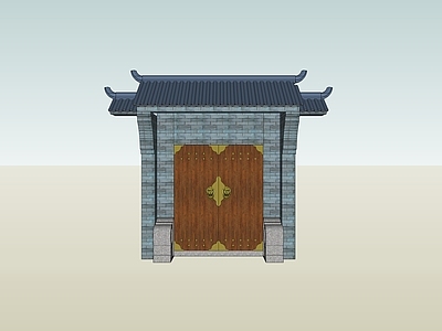 新中式入口大门 民居院门