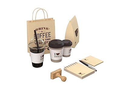 餐具 展示用品 咖啡杯 奶茶 笔 纸 纸袋