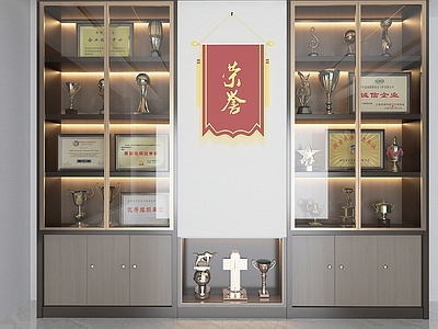 现代锦旗陈列柜