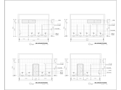 现代新中式公共卫生间 公共卫生间 建筑 装修 施工图