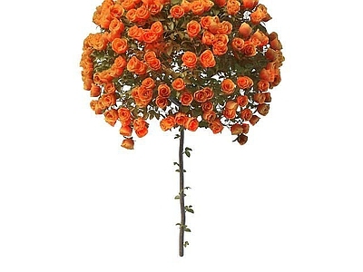 现代仿真花玫瑰花球树