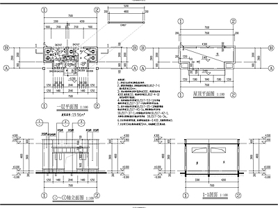 现代公厕 建筑公 施工图
