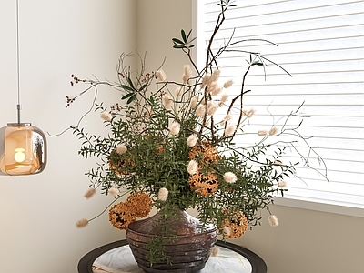 现代中古花瓶 陶瓷花瓶 陶瓷花瓶 花瓶花艺 中古花 盆景