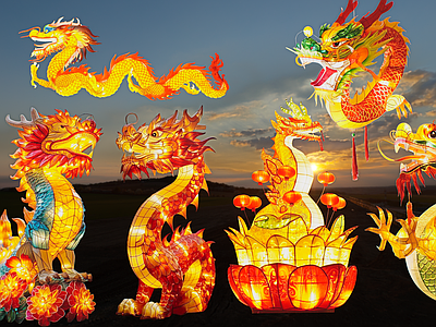 现代新中式其他美陈 神龙 中国龙 龙灯 龙 春节元旦花灯灯彩