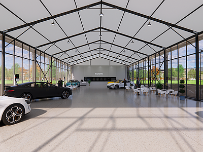 现代欧式其他商业建筑 蓬房 小米汽车 铝合金蓬房 车展 现代蓬房