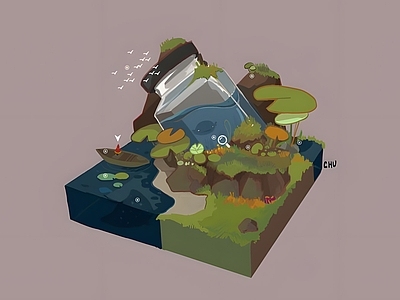 现代其他景观 小场景地形沙盘