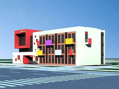 现代其他文体建筑 幼儿园建筑外观