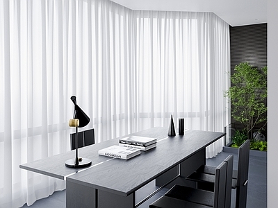 意式极简阳台 生活阳台 休闲阳台 书桌椅 茶桌椅 景观