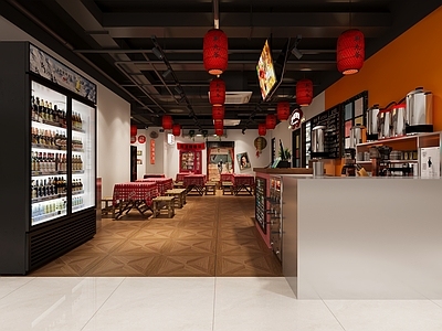 复古简约其他餐饮空间 复古餐厅 荆九爷餐厅 桥头三嫩 爆炒 灯笼