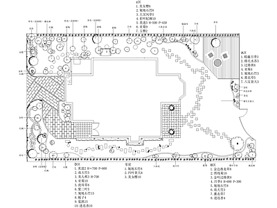 庭院 别墅景观平面图 植物种植绿化配置 花园庭院 私家庭院 施工图