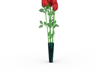 现代摆件组合 仿真玫瑰花