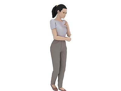 现代虚拟人物 沉思女子