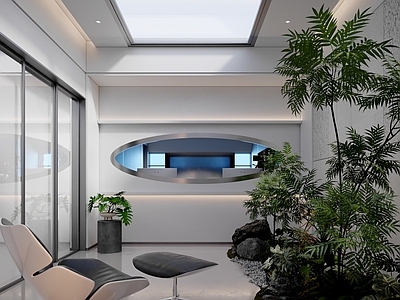 现代阳台 现代景观休闲区