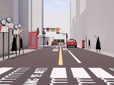现代商业景观 潮流打卡商业街 港风打卡场景道路 韩风商业街