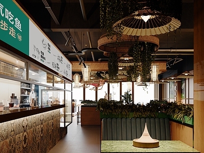 工业火锅店 东南亚风格餐饮 卡座
