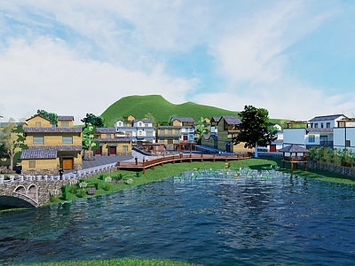 新中式乡村民房 乡村规划 美丽乡村 乡村民居 民房建筑 乡村鸟瞰