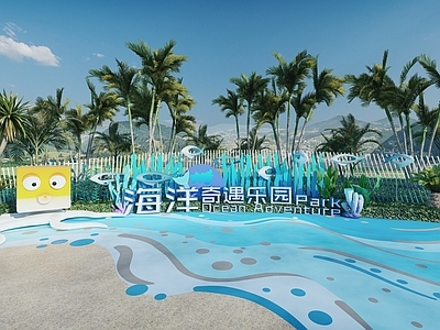 现代文旅美陈 海洋游乐园入口 海洋美陈 海洋艺术装置 沙滩美陈 海滩景墙