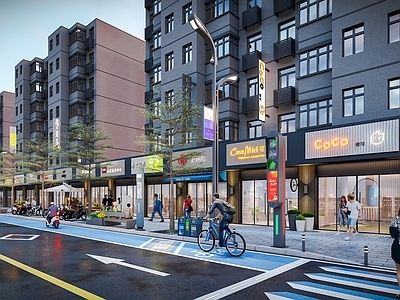 现代商业景观 城市更新道路景观
